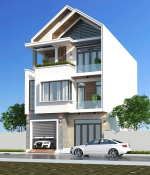 Nhà ngang 8M - 3 tầng