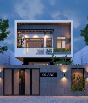 Nhà ngang 7M - Kiểu hiện đại